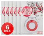 6 x Colour Addict Temporary Hair Chalk Disc 3.5g - Red