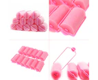 12pcs Magic Sponge Foam Cushion Hair Styling Rollers Curlers Twist Tool Salon Pink