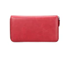 Leather Wallet for Women Clutch Purse - Red