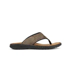Airflex Rex Mens Leather Casual Thongs & Slides Round - Brown