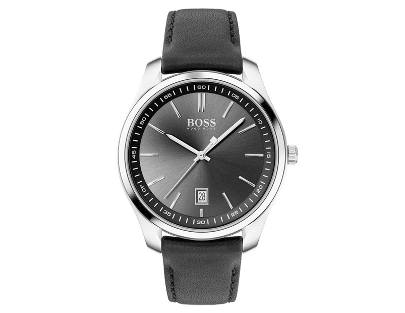 Hugo Boss Men's 42mm Circuit Classic Leather Watch - Black