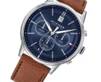 Tommy Hilfiger Men's 44mm Multifunction Leather Watch - Brown