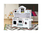 Keezi Kids Wooden Kitchen Pretend Play Sets Oven Tap Stove Cooking Children Toys