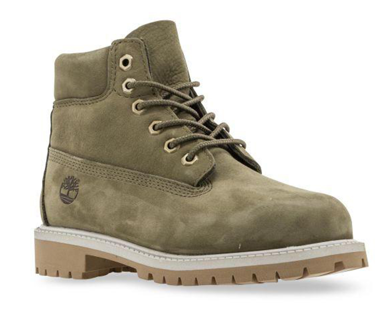 Timberland Kids' 6-Inch Premium Waterproof Boot - Olive Nubuck | Catch ...