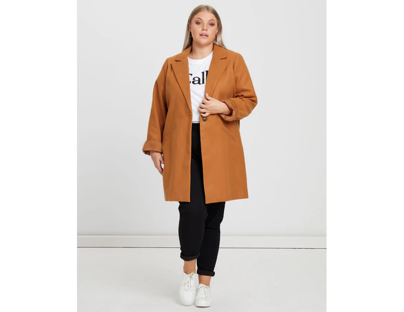 Calli Women's Azora Oversized Coat - Tan