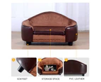Medium Size Pet Bed PVC Leather Dog Cat Bed Sofa Couch Puppy Lounge with Storage Space