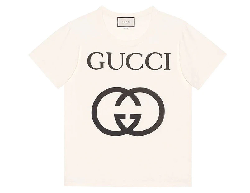 Gucci Men's Oversize Tee / T-Shirt / Tshirt w/ Interlocking G - White