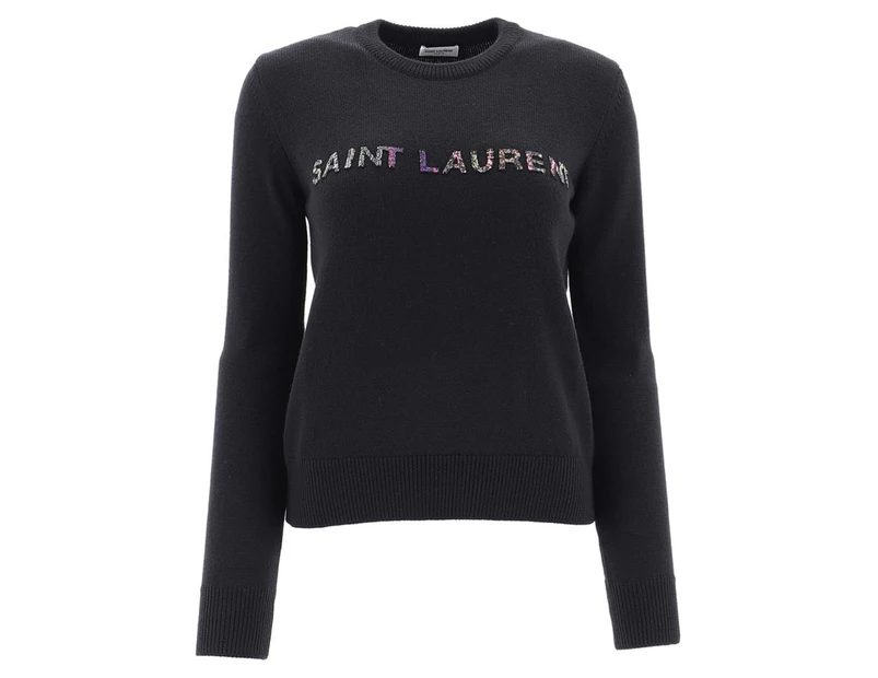 Saint Laurent Women's Logo Sweater - Black
