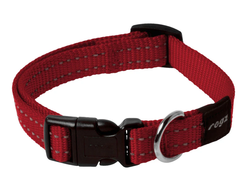 Rogz Utility Snake Medium Dog Collar - Red