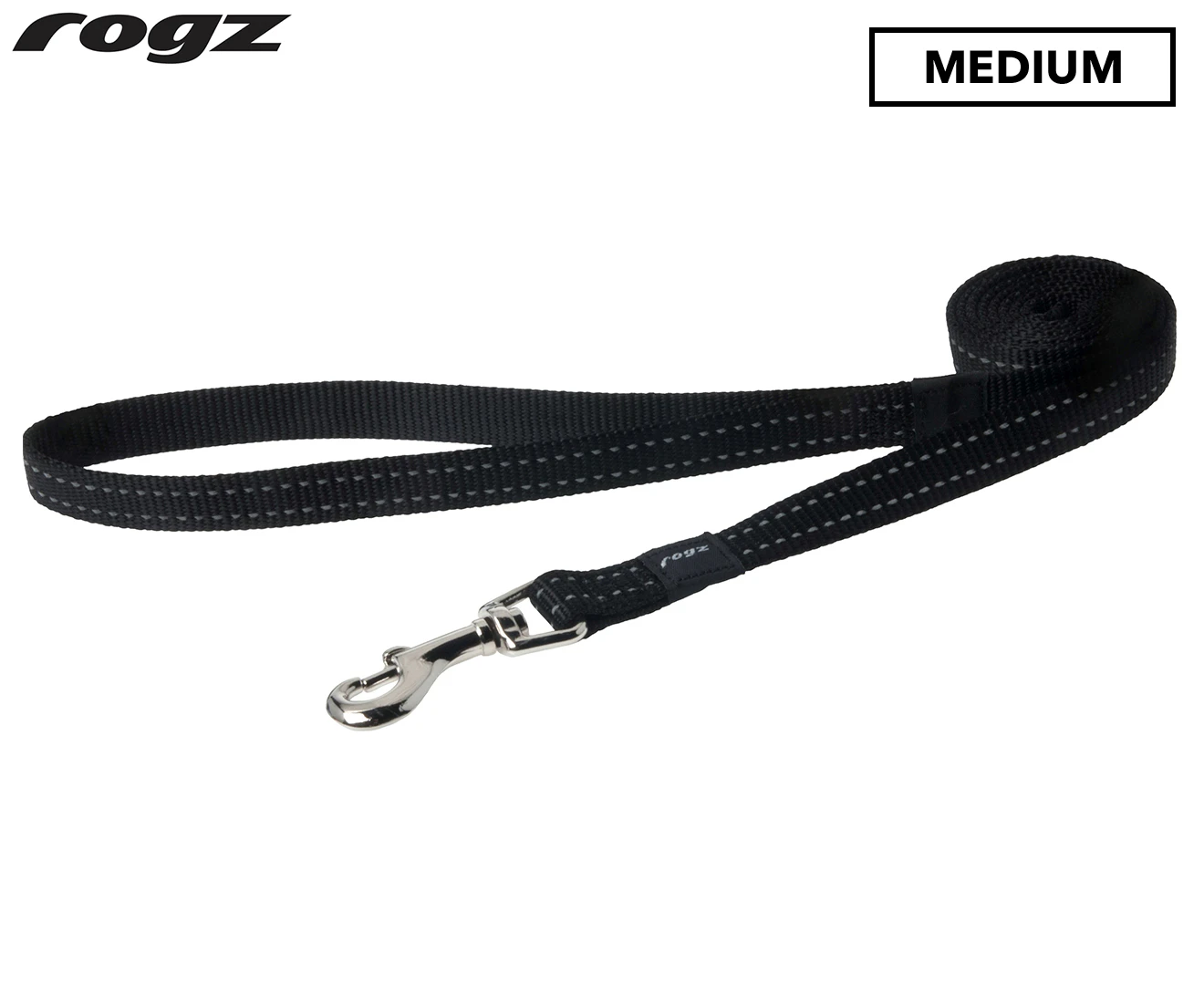 Rogz Utility Snake Medium Dog Lead - Black