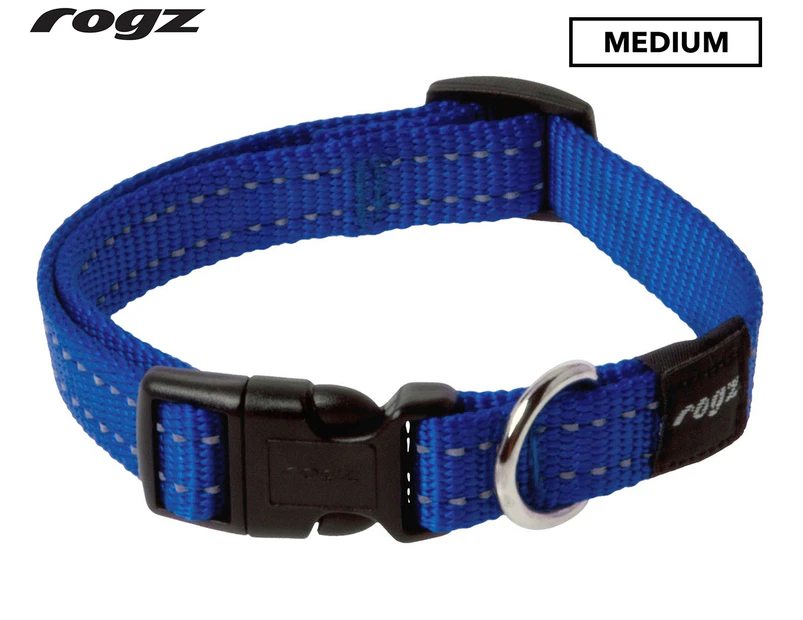 Rogz Utility Snake Medium Dog Collar - Blue
