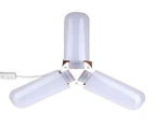 Adjustable LED Pendant Light Foldable Fan Blade Bright Bulb 45W E27 Lamp White