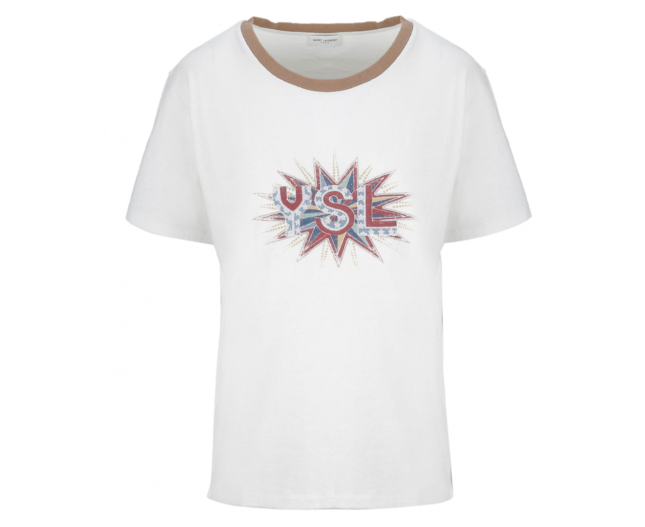 Saint Laurent Women's YSL Logo Tee / T-Shirt / Tshirt - White | Www ...