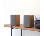 Edifier P12 Passive Bookshelf Speakers - 2-way Speakers with Built-in Wall-Mount Bracket - Wood Color - Pair