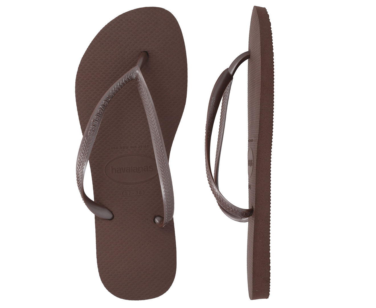 Havaianas Slim Thongs - Dark Brown | Catch.com.au