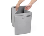2x Brabantia 35l Grey Stackable Laundry Polyester Box Basket Bag Washing Clothes