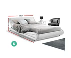 Artiss King Size Bed Frame Base Mattress Platform Leather Wooden White FLIO
