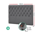 Artiss QUEEN Size Bed Head Headboard Bedhead Fabric Frame Base CAPPI Grey