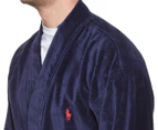 Polo Ralph Lauren Men's Solid Velour Kimono Robe - Navy