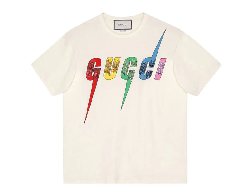 Gucci Women's Gucci Blade Print Tee / T-Shirt / Tshirt - Off White