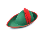 Bristol Novelty Unisex Adults Robin Hood Felt Hat (Green/Red) - BN747