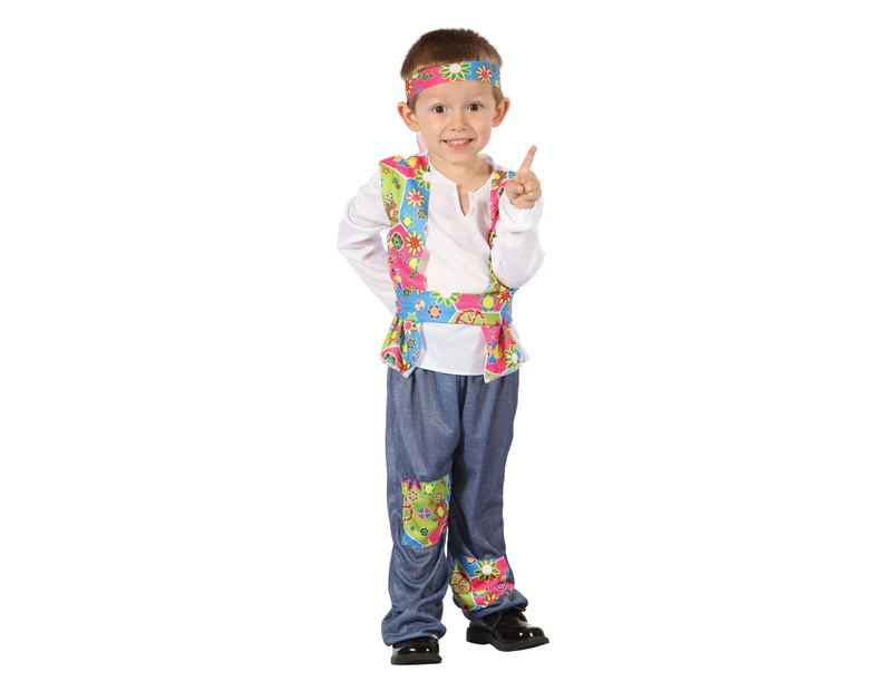 Bristol Novelty Boys Floral Hippie Costume (Multicoloured) - BN1745
