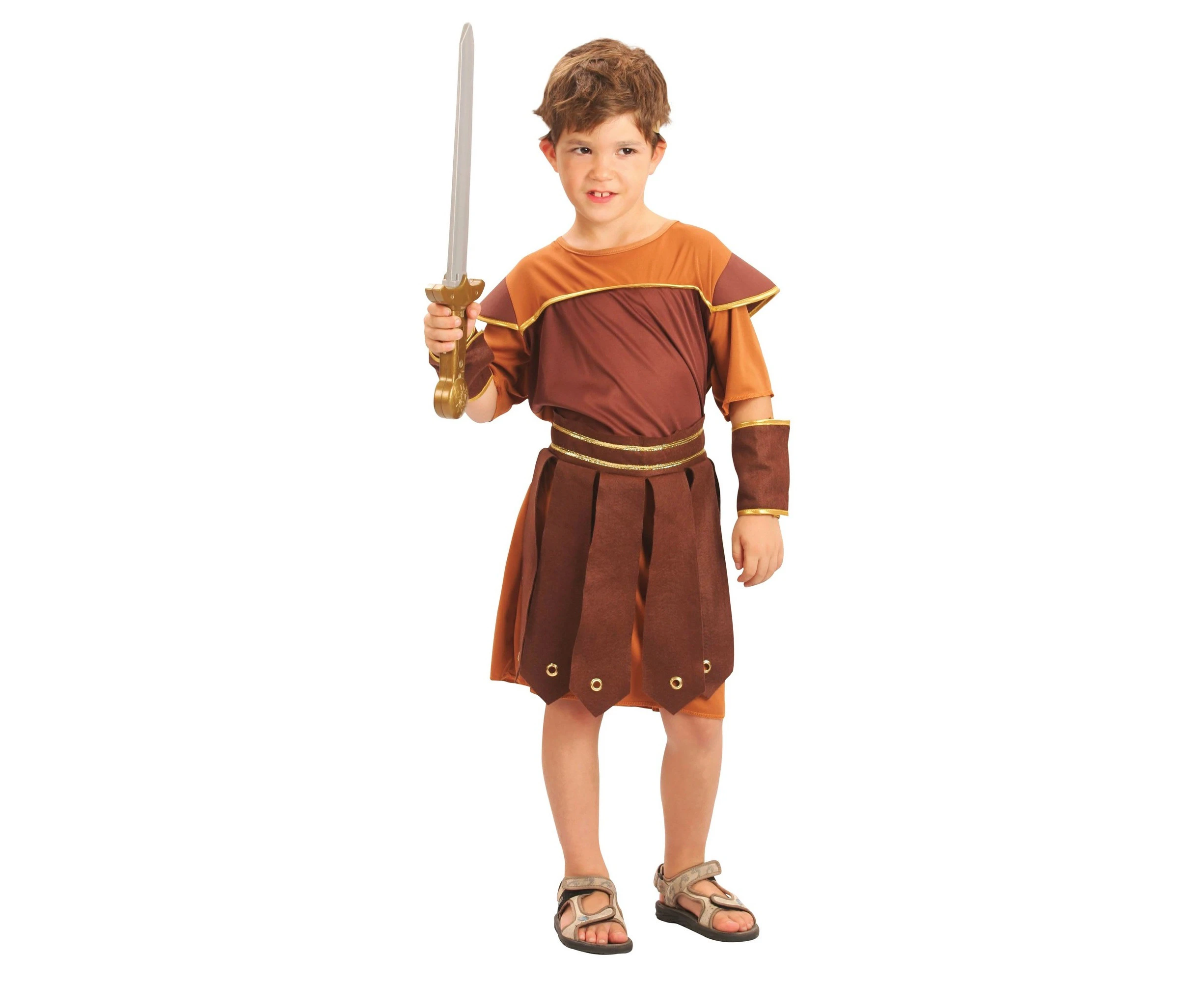 Bristol Novelty Childrens/Kids Roman Soldier Costume (Brown/Orange) - BN348