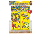 Bristol Novelty Hippie Decor 3 Piece Backdrop Set (Yellow/Multicoloured) - BN1518