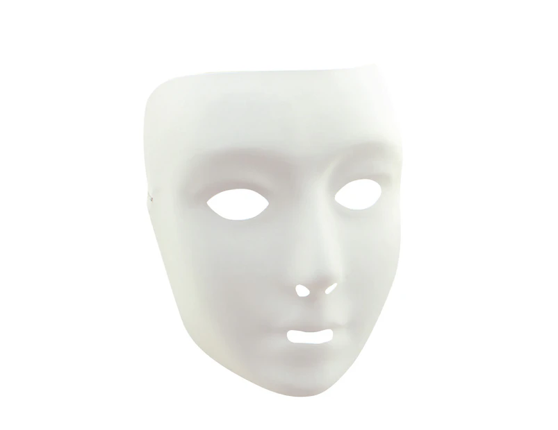 Bristol Novelty Unisex Adults Plain Plastic Face Mask (Pack Of 12) (White) - BN914