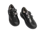Geox Boys J Riddock Touch Fastening Leather Shoe (Black) - FS6478