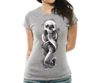 Harry Potter Womens Dark Art Snake T-Shirt (Grey) - CI454