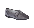 Sleepers Womens Maud Wide Fitting Slippers (Charcoal Grey) - DF1429