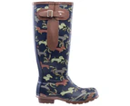 Hawkridge Womens Printed Dog Wellington Boots (Multicoloured) - FS6537