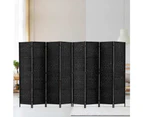 Artiss 8 Panel Room Divider Screen Dividers Privacy Rattan Wooden Stand Black