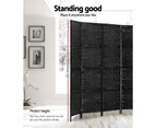 Artiss 8 Panel Room Divider Screen Dividers Privacy Rattan Wooden Stand Black