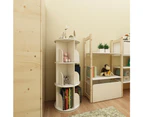 3 Tiers Versatile Round Wooden Rotating Swivel Bookshelf Bookcase Cabinet White 97CM