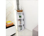 3 Tiers Versatile Round Wooden Rotating Swivel Bookshelf Bookcase Cabinet White 97CM