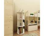5 Tiers Versatile Round Wooden Rotating Swivel Bookshelf Bookcase Cabinet White 159CM