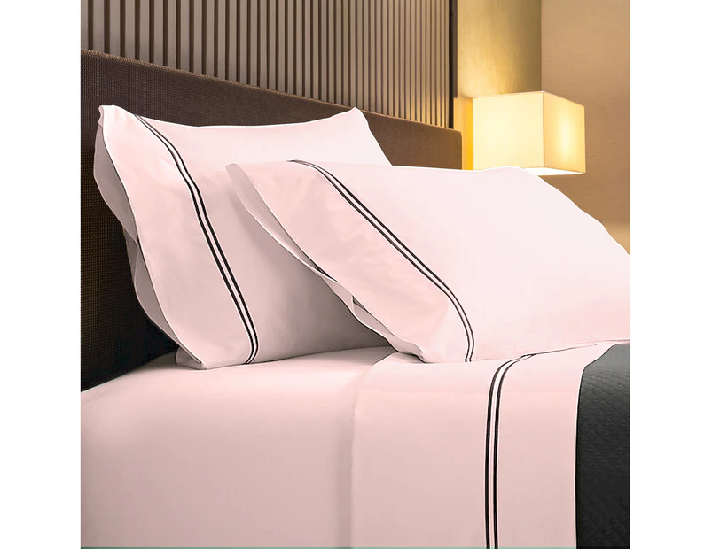 Renee Taylor 1000TC Sorrento Sheet Set Cotton Rich Soft Touch  Hotel Quality Bedding - King - Blush