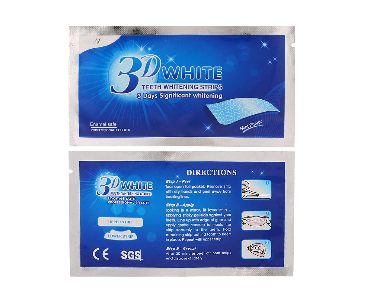 14pcs/box 3D Teeth Whitening Strips Teeth Dental Whitening Cleaning Double Elastic Gel Strips Dental Whitening Tools