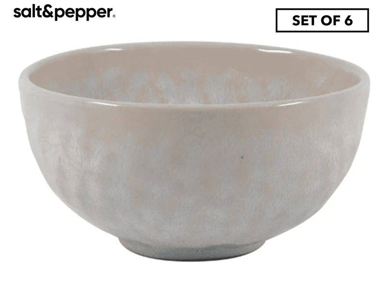 Set of 6 Salt & Pepper 12cm Adam D'Sylva Stoneware Bowl - White