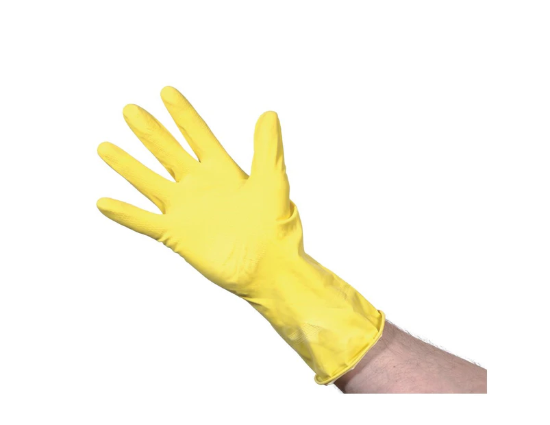Household Gloves Yellow (Pair) - Size S  Jantex - Yellow
