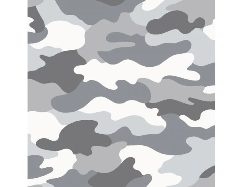 World of Wallpaper Camouflage Wallpaper Grey (264295)