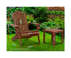 Outdoor Furniture Chairs Table Foldable Beach Chair Wooden Adirondack 3pc Sun Lounger Lounge Setting Garden Patio Brown Gardeon