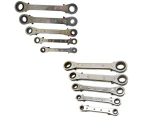AB Tools Ratchet Spanner Wrench Set Metric and Imperial AF SAE Sizes Double Ring