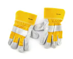 AB Tools Leather Work Gloves 10.5'' Protective Wear Safety Builders Cuff Fleece Lining TE940
