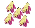 AB Tools 7" Builders Protective Gardening DIY Latex Rubber Coated Work Gloves Pink x 5