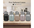 Water Bottle Stainless Steel Matte 300ml Vacuum Insulated Small Water Bottle for Kid Lid with Hook - Black