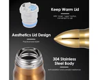 Water Bottle Stainless Steel 500ml Vacuum Insulated Water Bottle Bullet Shape Travel Cup Keep Warm - Copper