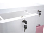 3 Tier Tallboy Dresser Chest of Drawers with Wheels Big Storage Space Pink White